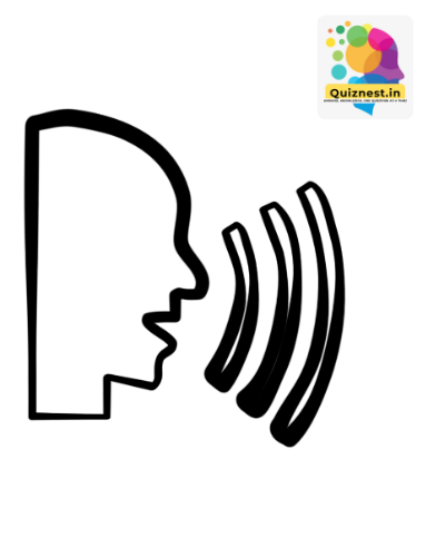 Illustration of a person talking with speech bubbles, symbolizing communication.